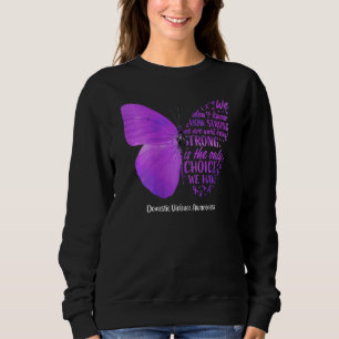 Womens Butterfly Purple Ribbon Domestic Violence A Sweatshirt