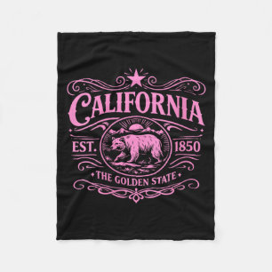 Womens California 1850 Bear Vintage Socal Norcal Fleece Blanket
