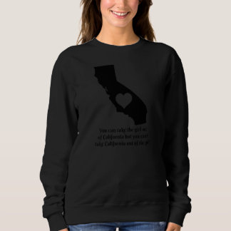 Womens California Cali Girl State Map Heart Pride  Sweatshirt
