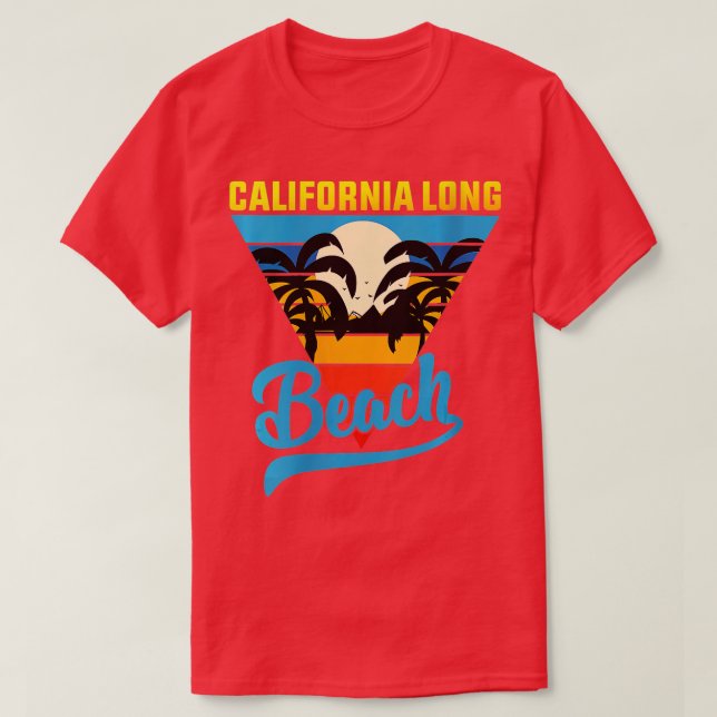 Womens California Long Beach Sand Surf and Summer  T-Shirt (Design Front)