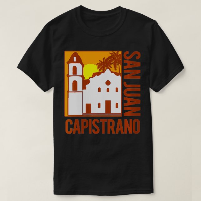 Womens California Mission San Juan Capistrano VNec T-Shirt (Design Front)