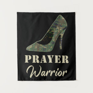 Women's Camo Heels Prayer Warrior Faith Christian Tapestry