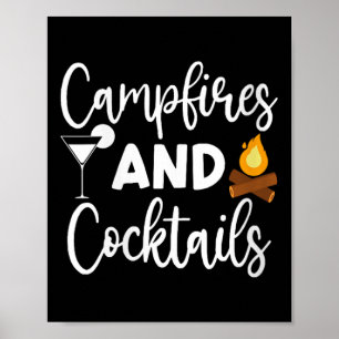 Womens Campfires And Tails Camping Lover Camper Ou Poster