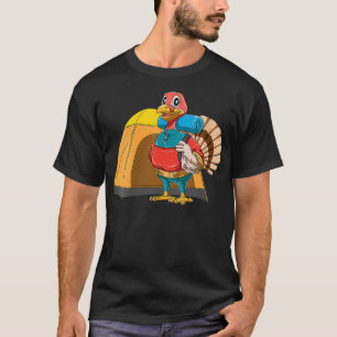 Womens Camping Turkey Thanksgiving Camping Turkey T-Shirt