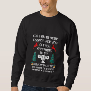 Womens Can I Refill Your Eggnog Christmas Quote Sweatshirt