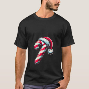Womens Candy Cane Christmas Sweets Xmas V Neck  T-Shirt