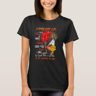 Womens Capricorn Queen Sweet As Candy Birthday  Fo T-Shirt