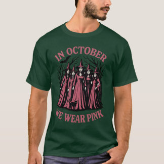 Women's Casual October We Wear Pink Witch Breast C T-Shirt