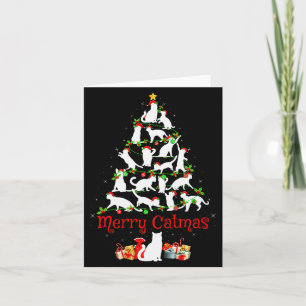 Womens Cat Christmas Tree Decor Funny Cat Lover Me Card
