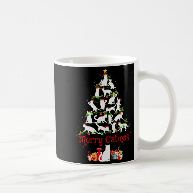 Womens Cat Christmas Tree Decor Funny Cat Lover Me Coffee Mug (Right)
