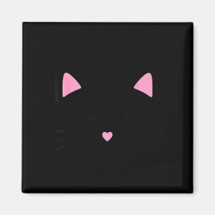 Womens Cat Face Whiskers Print Cosplay Kitty Love Magnet