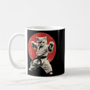Womens Cat Karate Judo Japan Japanese Flag Funny Coffee Mug