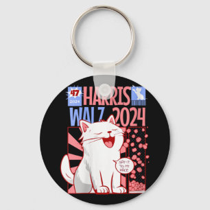 Womens Cat Ladies For Kamala Harris Wz 2024 Say It Key Ring