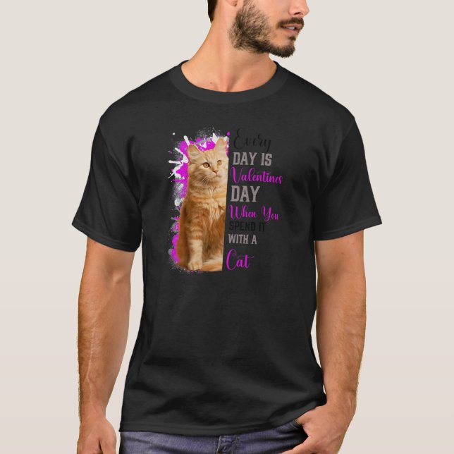 Womens Cat Mother Valentines Day Cat Mum Mum Mama T-Shirt (Front)
