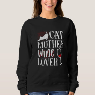 Womens Cat mother wine Sweatshirt