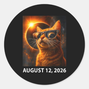 Women's Cat Selfie Total Solar Classic Round Sticker