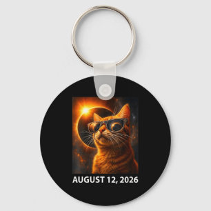 Women's Cat Selfie Total Solar Illustration Key Ring