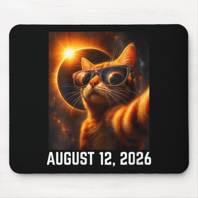 Womens Cat Selfie Total Solar Mouse Pad (Front)