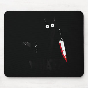 Womens Cat What_ Murderous Black Cat With Knife Mouse Pad