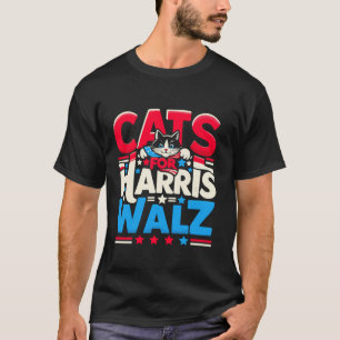 Womens Cats Harris Waltz 2024 Election Kamala Harr T-Shirt