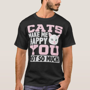 Womens Cats Make Me Happy, You Not So Much VNeck T-Shirt
