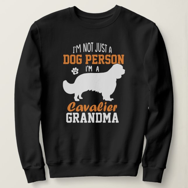 Womens Cavalier King Charles Spaniel Grandma Dog Sweatshirt (Design Front)