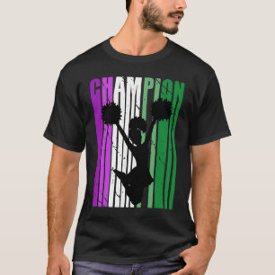 Womens Champion Cheerleading Birthday Martial Purp T-Shirt