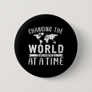 Womens Changing The World Funny Dyslexic Dyslexia 6 Cm Round Badge