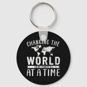 Womens Changing The World Funny Dyslexic Dyslexia Key Ring