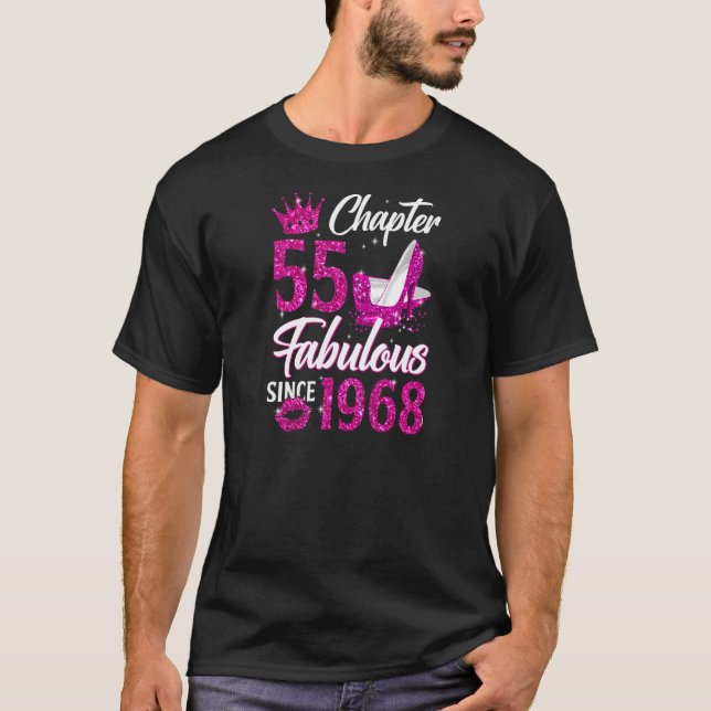 Womens Chapter 55 Fabulous Since 1968 55th Birthda T-Shirt (Front)