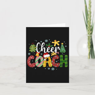 Womens Cheer Coach Christmas Buffalo Plaid Cheerle Card