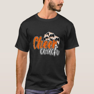 Womens Cheer Coach Top Pom Poms Orange Mascot Colo