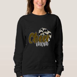Womens Cheer Mum Top, Pom Poms Gold Mascot Colours Sweatshirt
