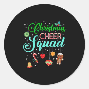 Womens Cheerleading Christmas Cheer Squad Srts Lov Classic Round Sticker