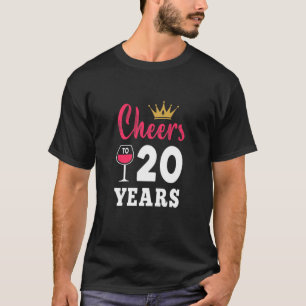 Womens Cheers To 20 Years 20 Years Old Fabulous Bi T-Shirt