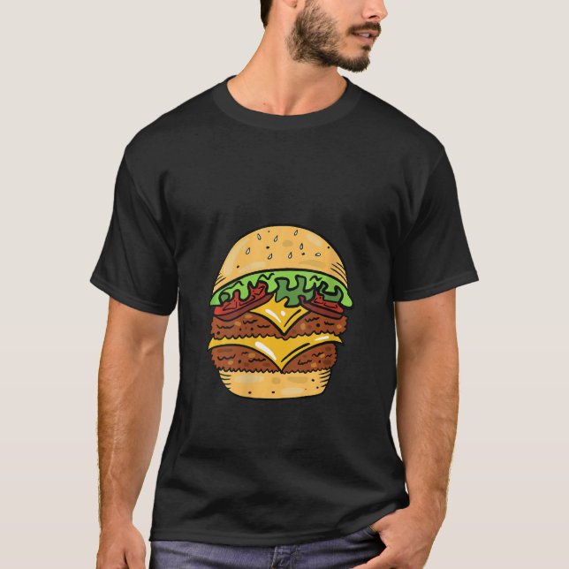 Womens Cheeseburger Lazy Diy Halloween Costume Ham T-Shirt (Front)