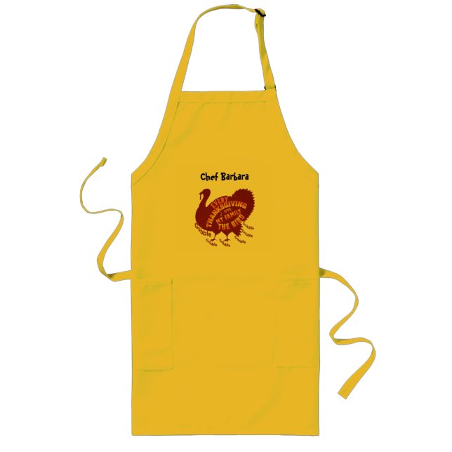 Women's Chef Name Thanksgiving Kitchen Long Apron (Front)