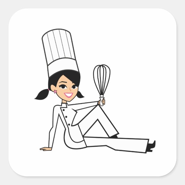 Women's Chef Sticker with Cute Illustration (Front)