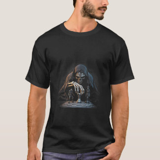 Womens Chess Grim Reaper Skull Checkmate Gothic Ch T-Shirt
