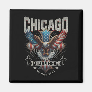 Womens Chicago Pope Leo Xiv, God Bless You All, Ha Magnet