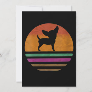 Womens Chihuahua Dog 60s 70s 80s Silhouette Announcement