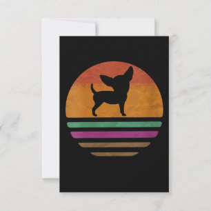 Womens Chihuahua Dog 60s 70s 80s Silhouette RSVP Card