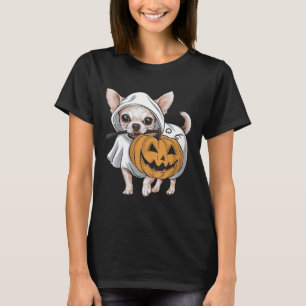 Womens Chihuahua Ghost Dog Halloween T-Shirt