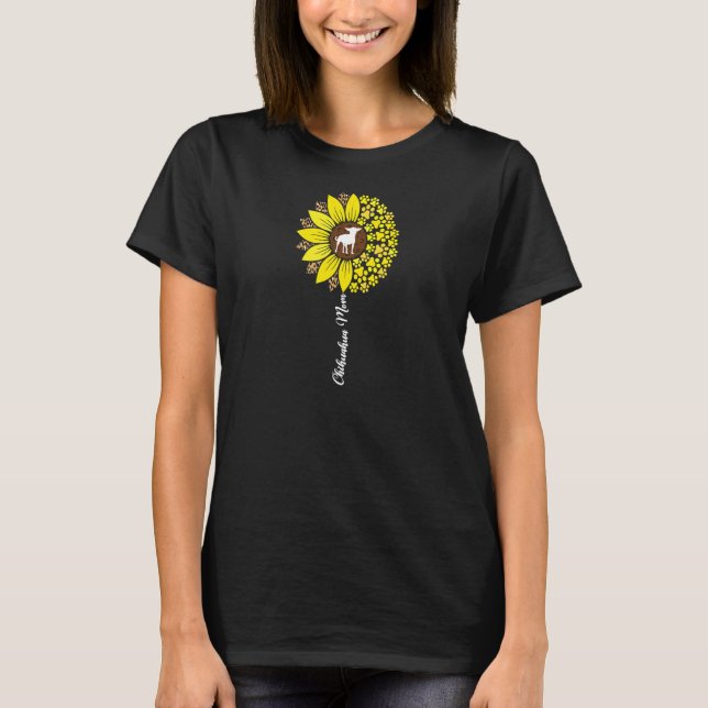 Womens Chihuahua Mom For Women Sunflower  Chiwawa  T-Shirt (Front)