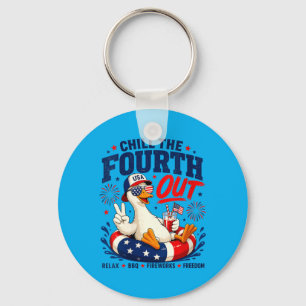 Womens Chill The Fourth Out Funny Goose Usa July 4 Key Ring