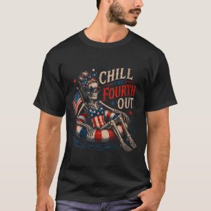 Women's chill the fourth out funny skeleton 4th of T-Shirt