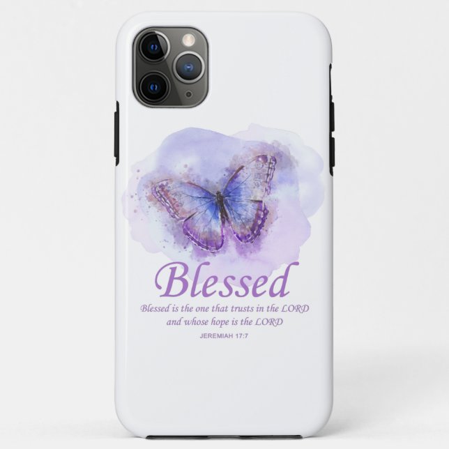 Women's Christian Bible Verse Butterfly: Blessed Case-Mate iPhone Case (Back)