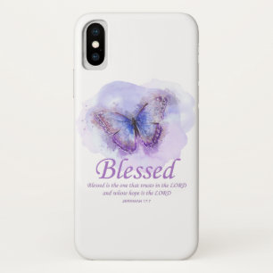 Women's Christian Bible Verse Butterfly: Blessed iPhone X Case