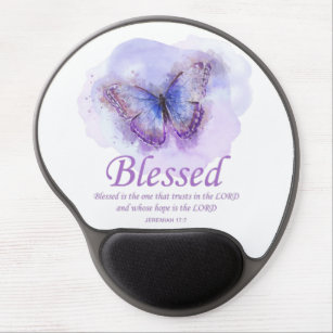 Women's Christian Bible Verse Butterfly: Blessed Gel Mouse Pad