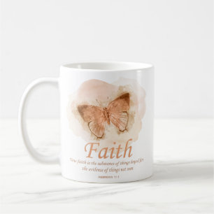 Women's Christian Bible Verse Butterfly: Faith Coffee Mug